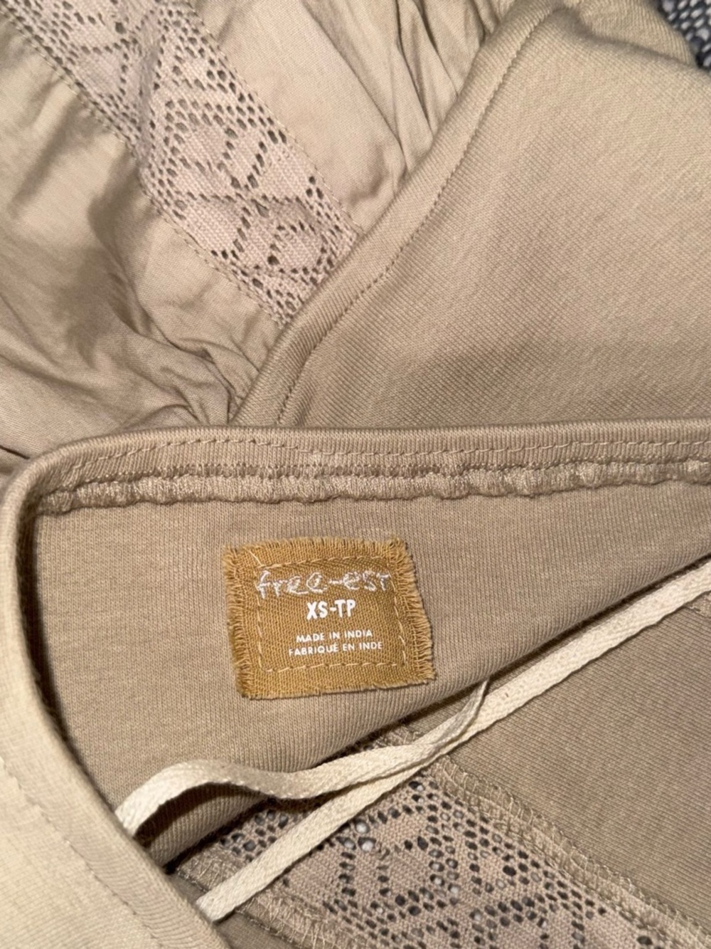 Free People Making Moments Jumpsuit Wide Leg Backless Tan Cream - Picture 10 of 11